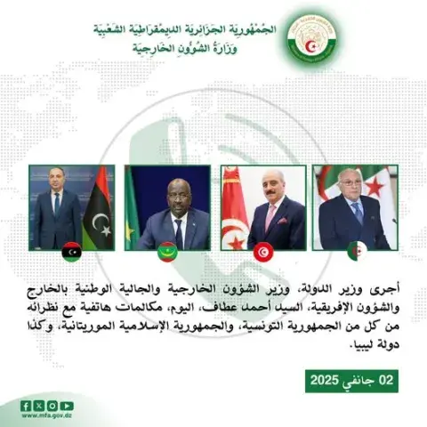 وزير الدولة وزير الشؤون الخارجية يجري مكالمات هاتفية مع نظرائه من تونس وموريتانيا وليبيا