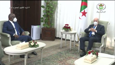 صورة رئيس الجمهورية يستقبل وزير الداخلية واللامركزية الموريتاني