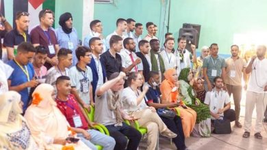 Photo of Western Sahara: Participants in the fourth conference of Students Union organize a stand in solidarity with detainees