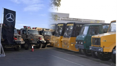 صورة صناعة عسكرية: تسليم 384 مركبة من شاحنات وحافلات النقل محلية الصنع