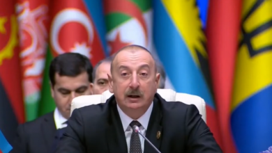 صورة الرئيس الأذربيجاني يدعو إلى تعزيز التضامن الدولي لمواجهة تداعيات كوفيد-19
