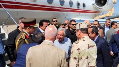Photo de Ghaza: arrivée de Guterres à l’aéroport d’Al-Arish pour visiter le point de passage de Rafah