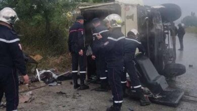صورة قسنطينة: إصابة 17 شخصا بجروح في حادث انحراف و انقلاب حافلة لنقل المسافرين 